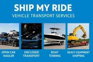 Ship My Ride nationwide auto transport services – open car hauler, enclosed transport for luxury vehicles, boat towing, and heavy equipment shipping – safe, reliable, hassle-free